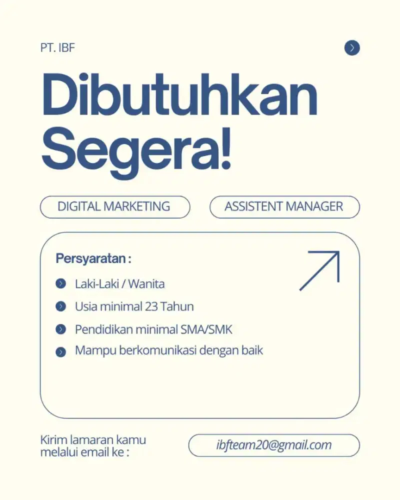lowongan pekerjaan segera