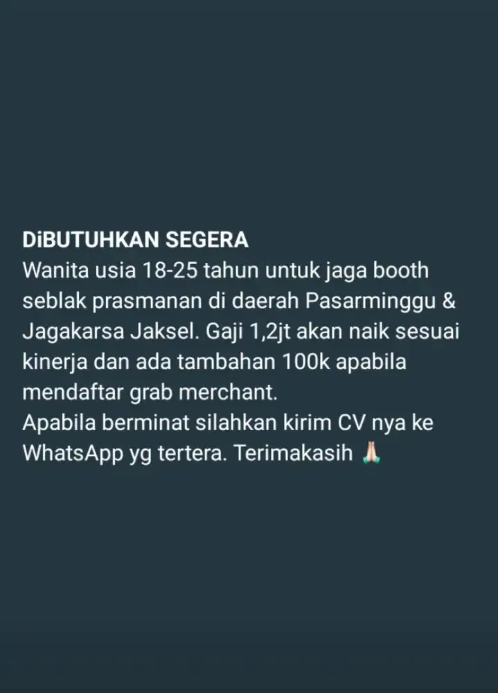 Lowongan Pekerjaan.