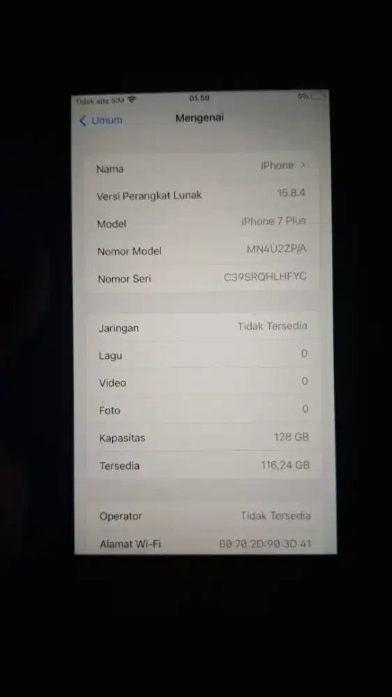 Iphone 7 pLus 128 GB Inter