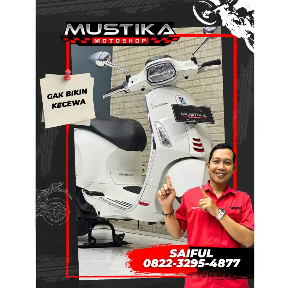 Perfect Condition!!Vespa Sprint S 150cc ABS 2023 White Mulus-Mustika