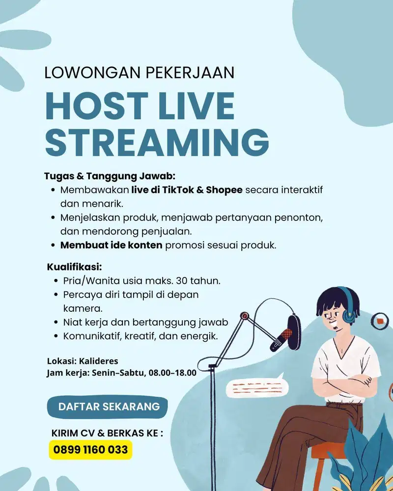 Host Live Streaming dan Content Creator Full Time
