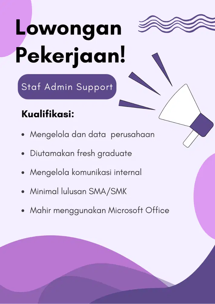 Staf Administrasi Support/Kantor