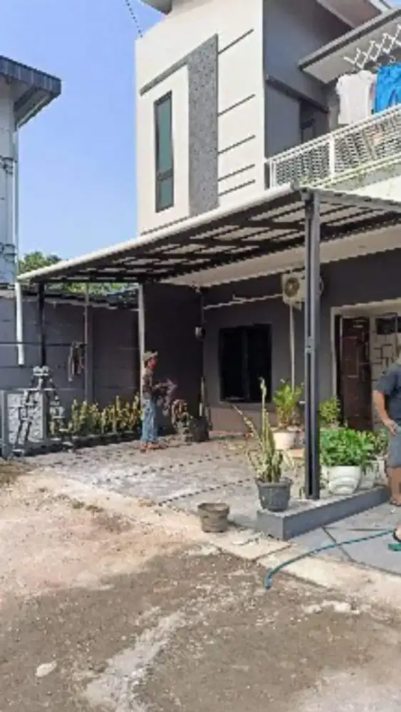 Kanopi baja ringan atap alderon, spandek pasir dan polos