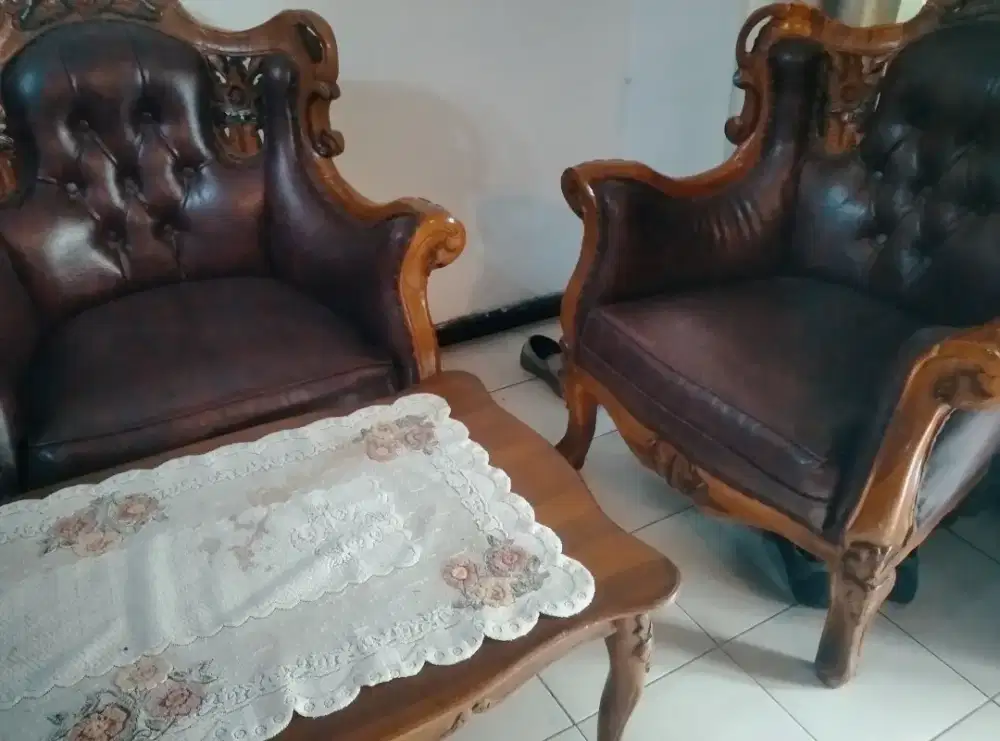 Kursi Tamu Kayu Jati Ukiran lengkap