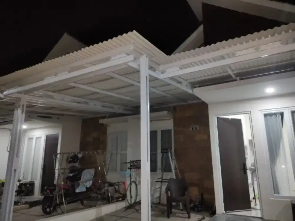 Kanopi baja ringan atap alderon, spandek pasir dan polos
