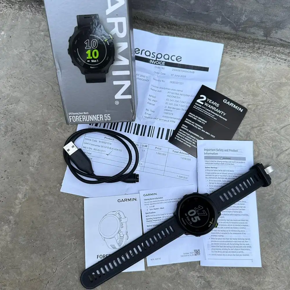 Garmin forerunner 55 mulus fullset garansi panjang bgt