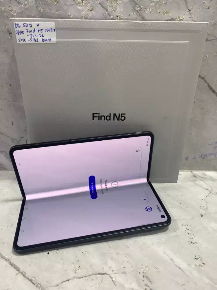 Di jual HP OPPO FIND N5 FOLD 5G MISTY WHITE RAM 16GB ROM 512GB