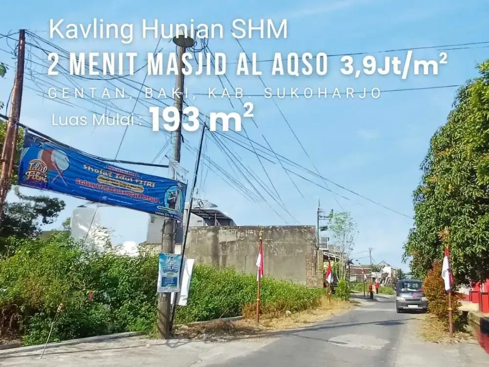 Area Pajang Laweyan. Kavling Perumahan Hook Tepi Jalan Aspal