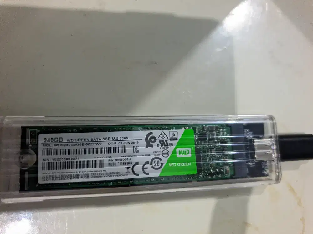 Jual ssd wd green 240gb +  encloseure