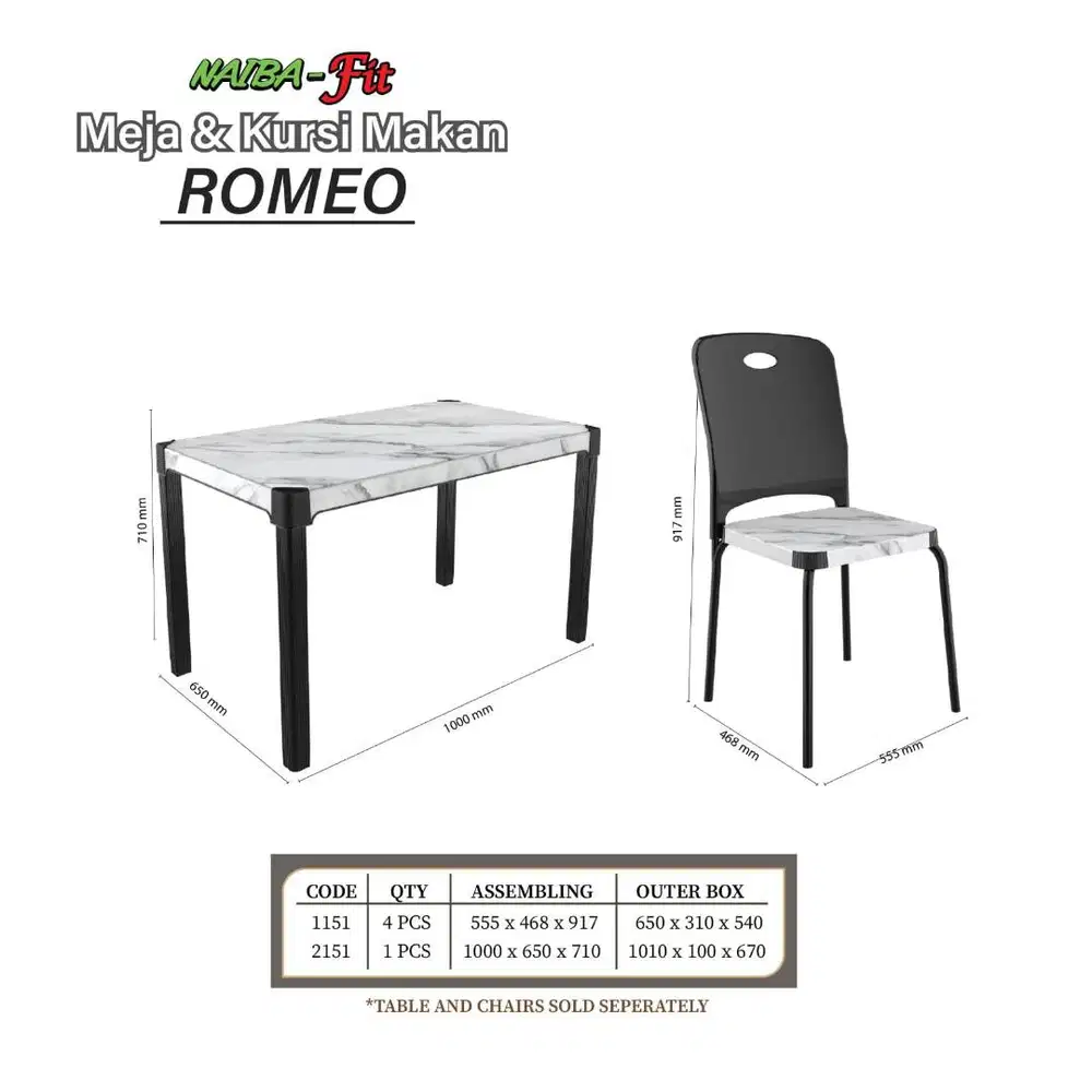 Meja & Kursi Makan Plastik