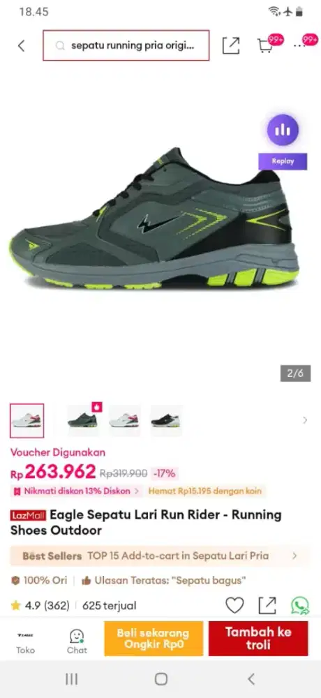 Sepatu running eagle