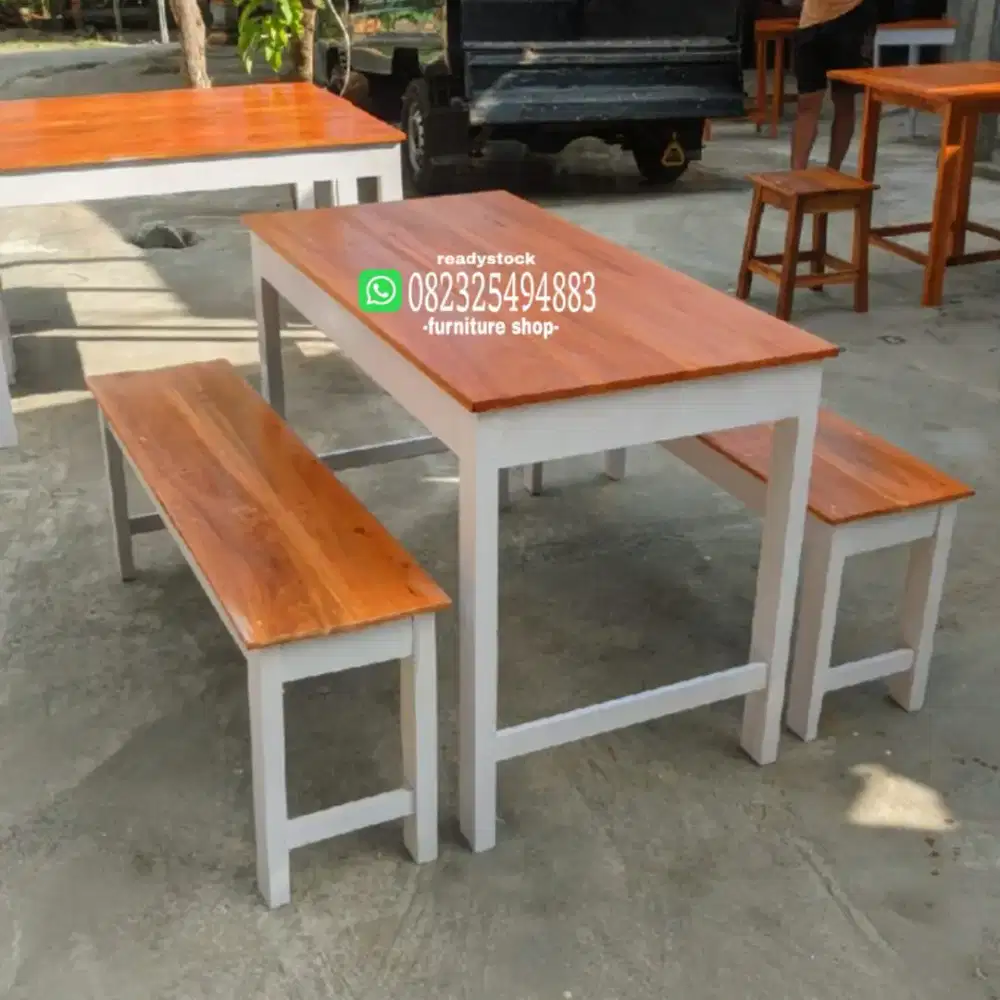 Meja kursi makan cafe warmindo