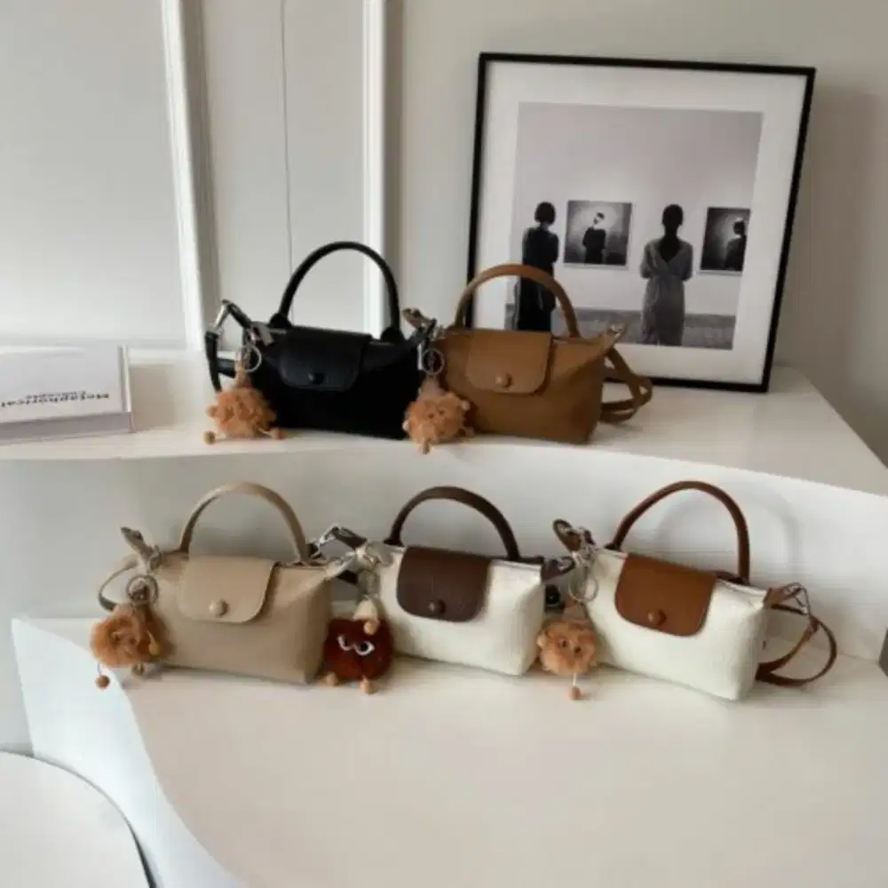 JTF6175-Tas Handbag Selempang Gantungan Boneka Import