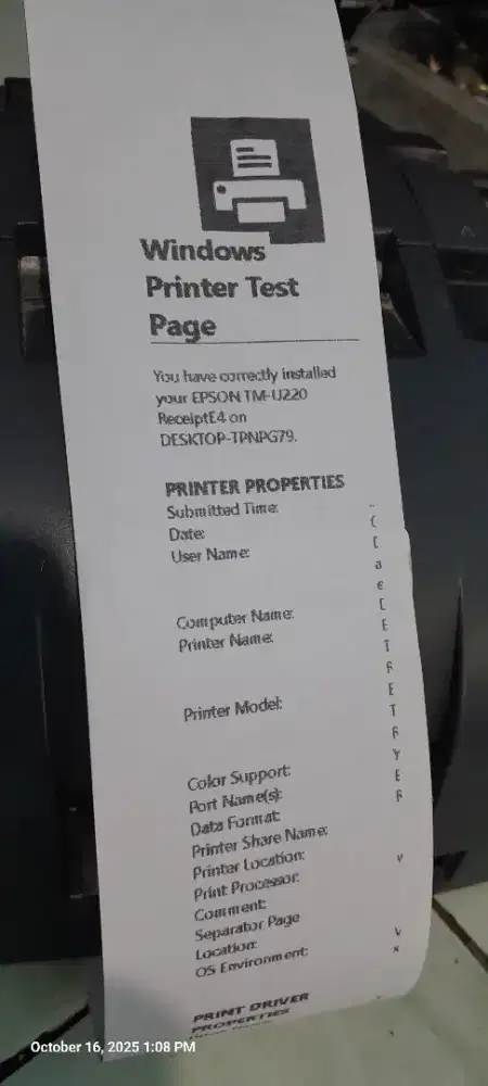 Printer epson tm u220b usb