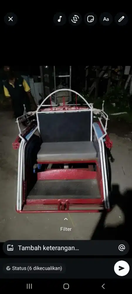 Jual becak,lokasi wonorejo rungkut surabaya