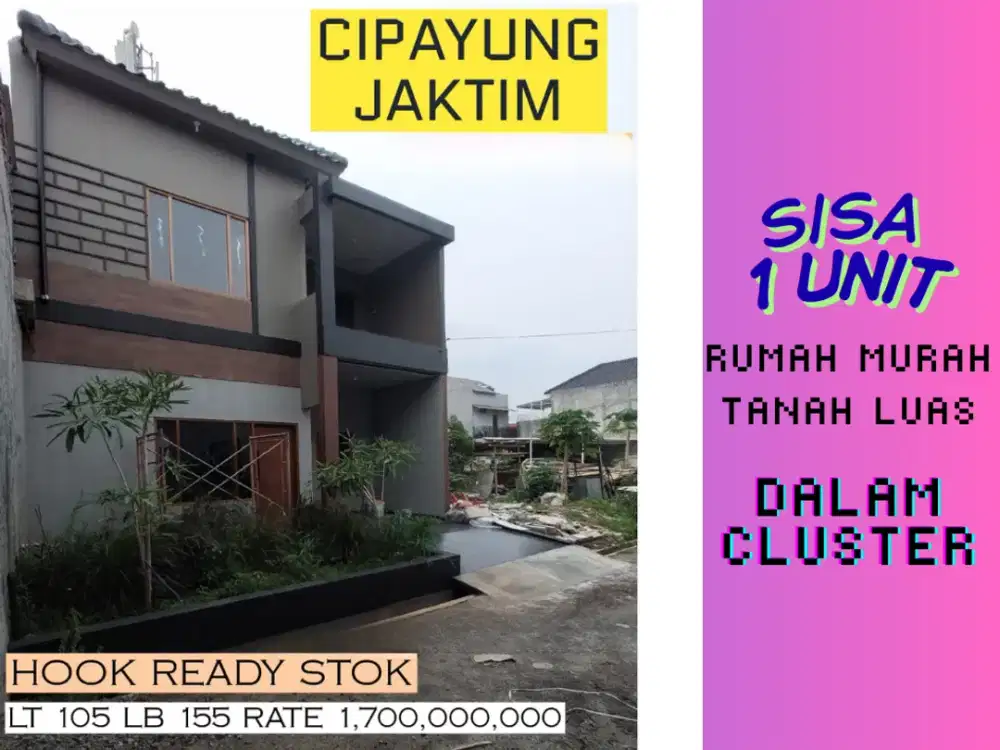 Rumah Baru Murah,Tanah Luas di Cipayung Jakarta Timur