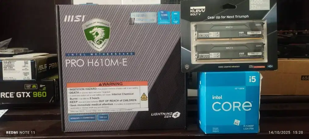 Paket Intel i5 12400F Mobo H610M E DDR5 RAM 32GB DDR5