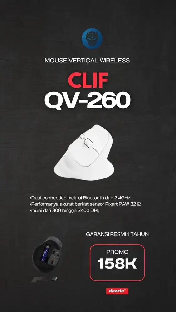 Rexus Mouse Vertical Wireless Clif QV-260