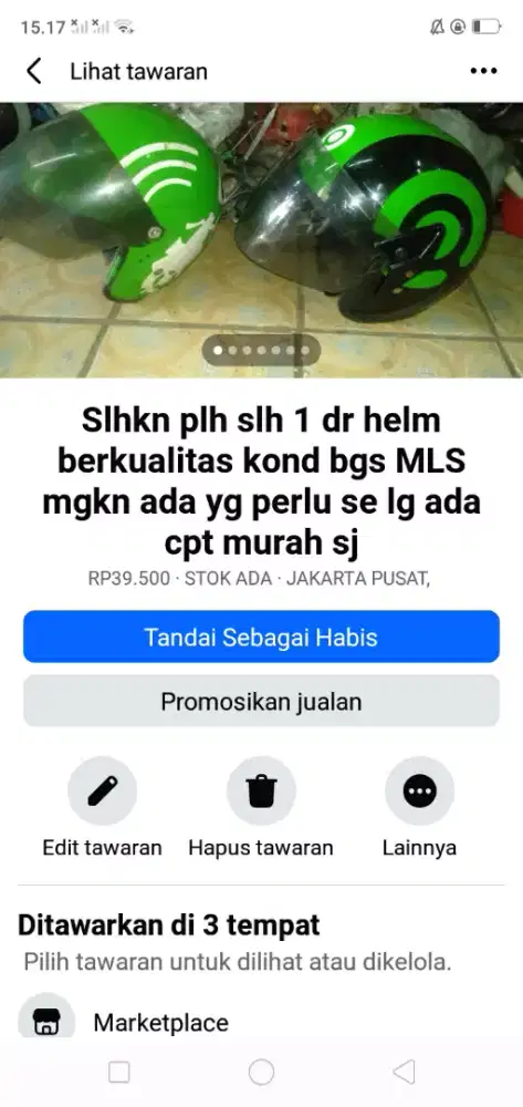 Slhkn plh slh 1 dr helm berkualitas kond bgs MLS mgkn ada yg perlu