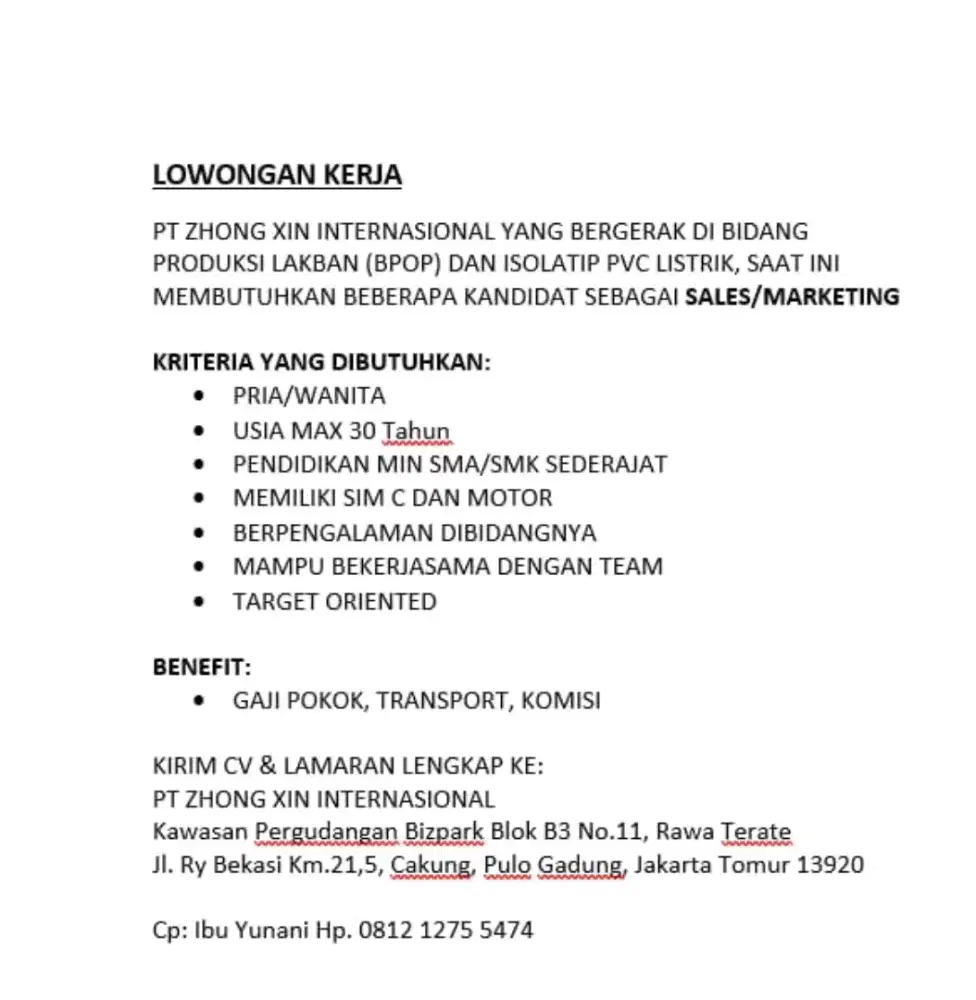 Marketing sales