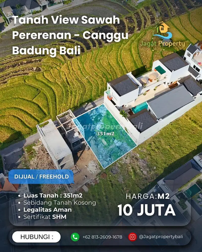 Dijual Tanah Pecahan Kecil Pererenan Canggu Badung Bali