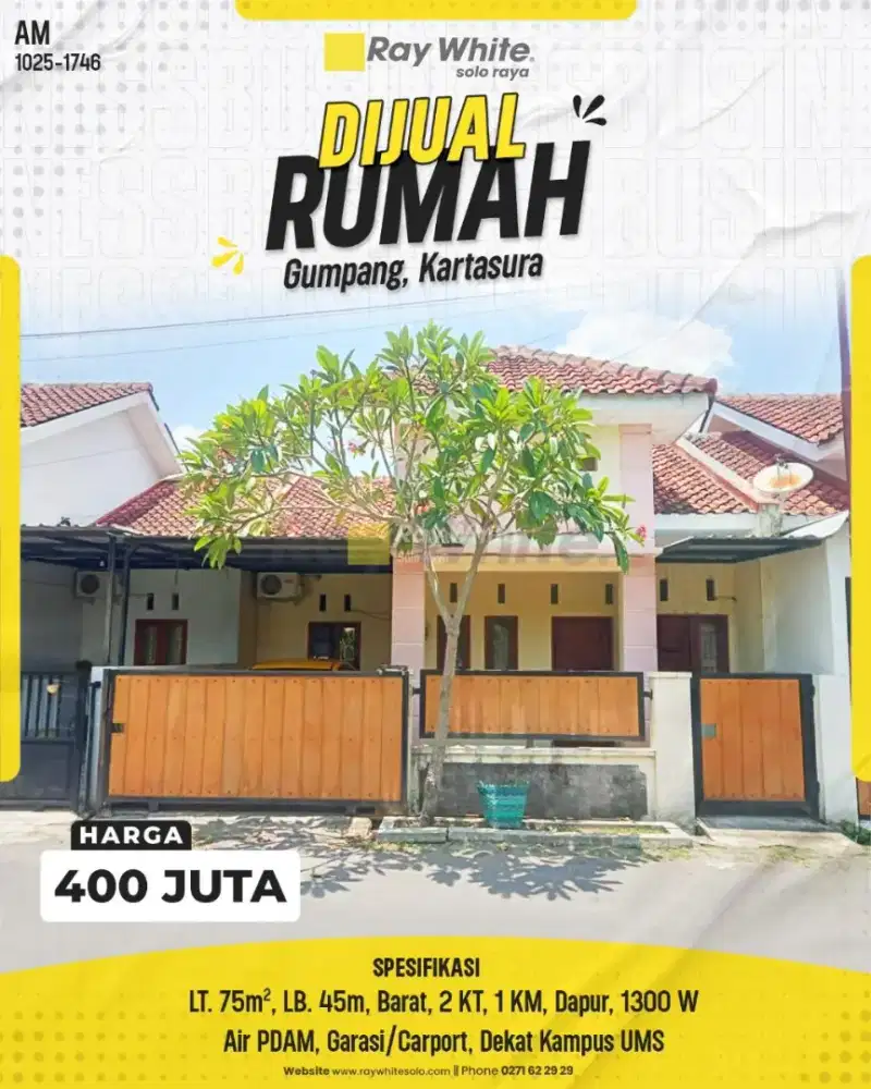 Rumah Gumpang Kartasura dekat UMS siap huni bagus