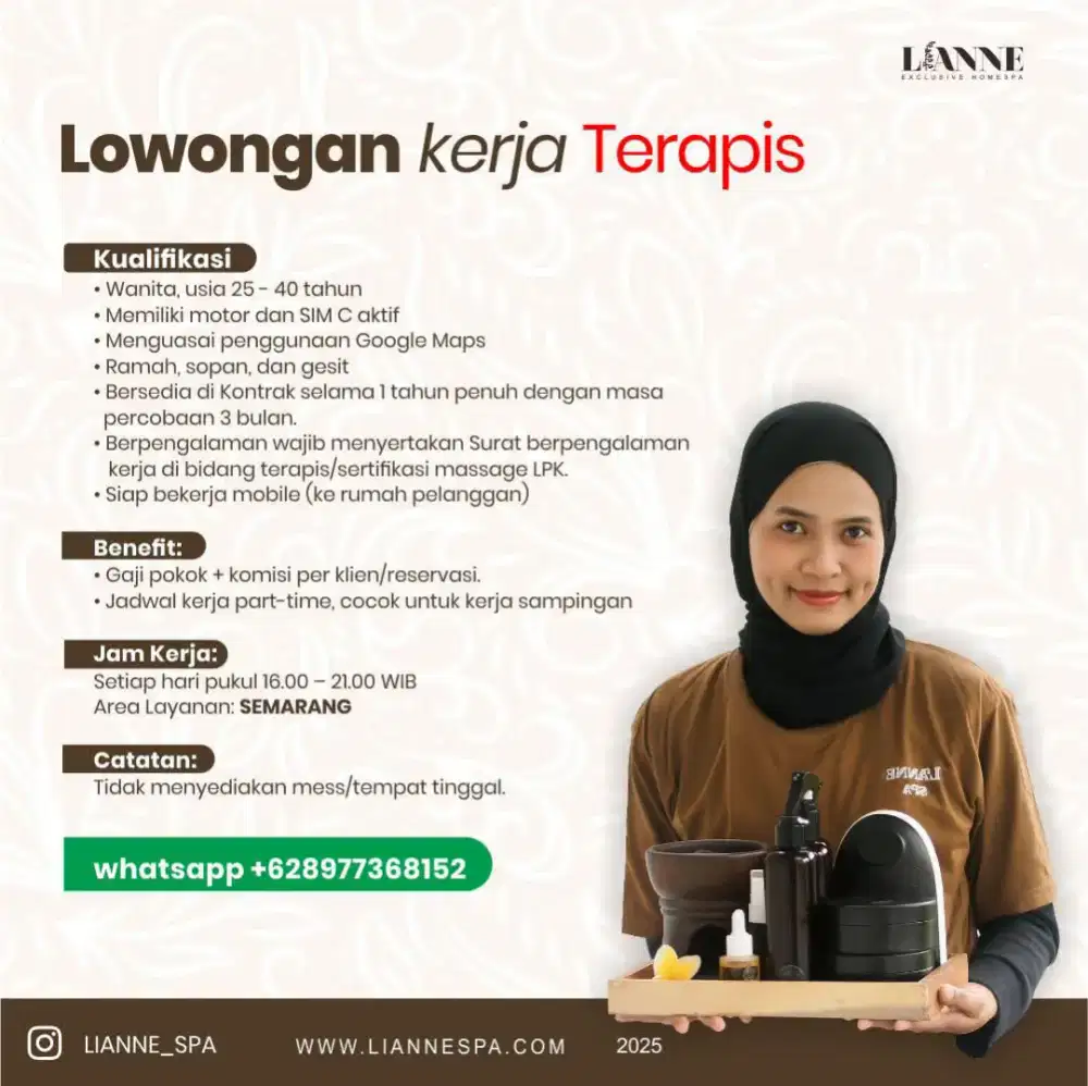 Dicari Terapis Home Spa