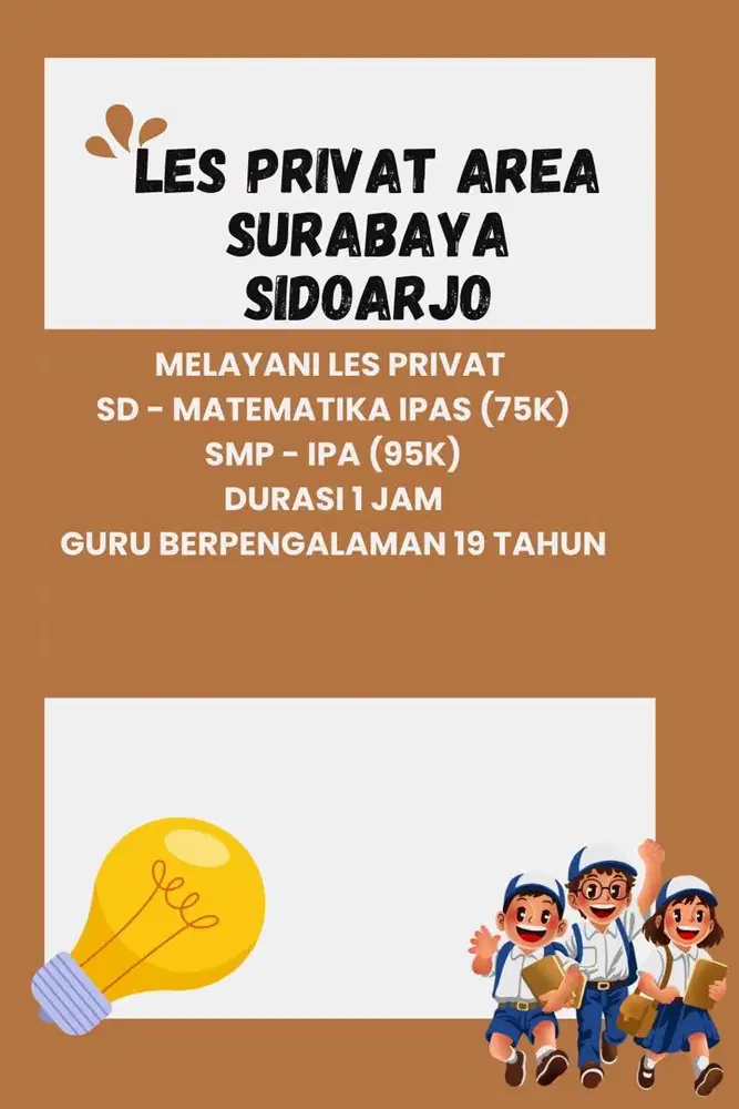 Saya menerima les privat SD - SMA