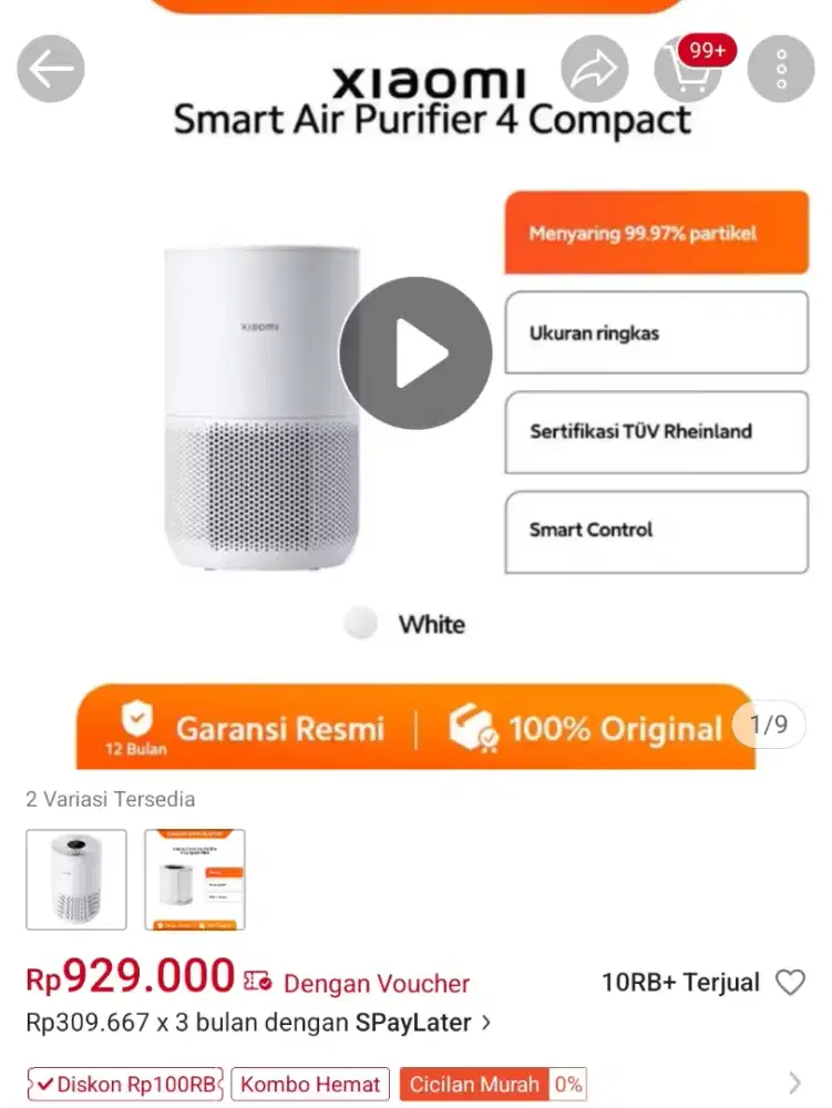 Xiaomi Smart Air Purifier 4 Compact baru dan disegel