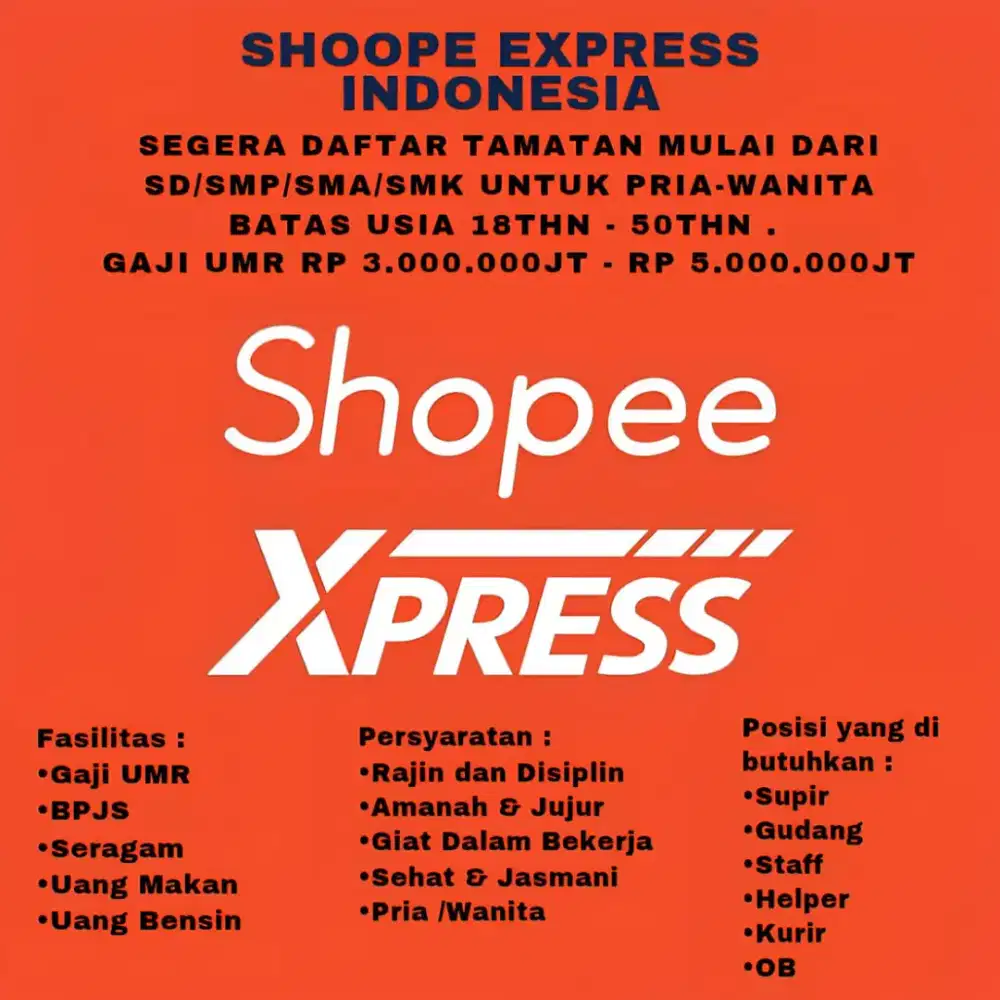 Lowongan kerja Shopee express Indonesia