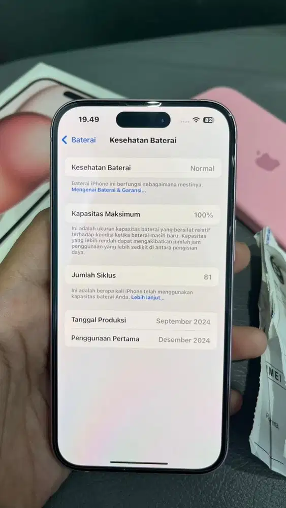 iPhone 15 pink resmi 128gb like new garansi on!