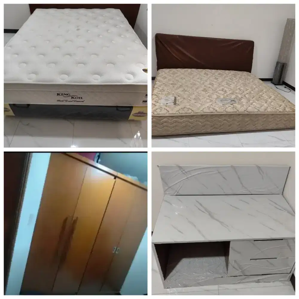 Kasur King Koil 160x200+dipan+kasur king koil 200x200+lemari pakaian