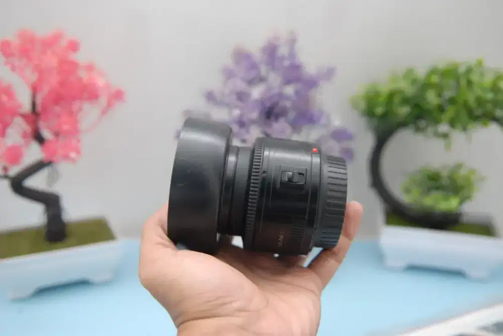 Lensa fix yn 50mm F1.8 for Canon