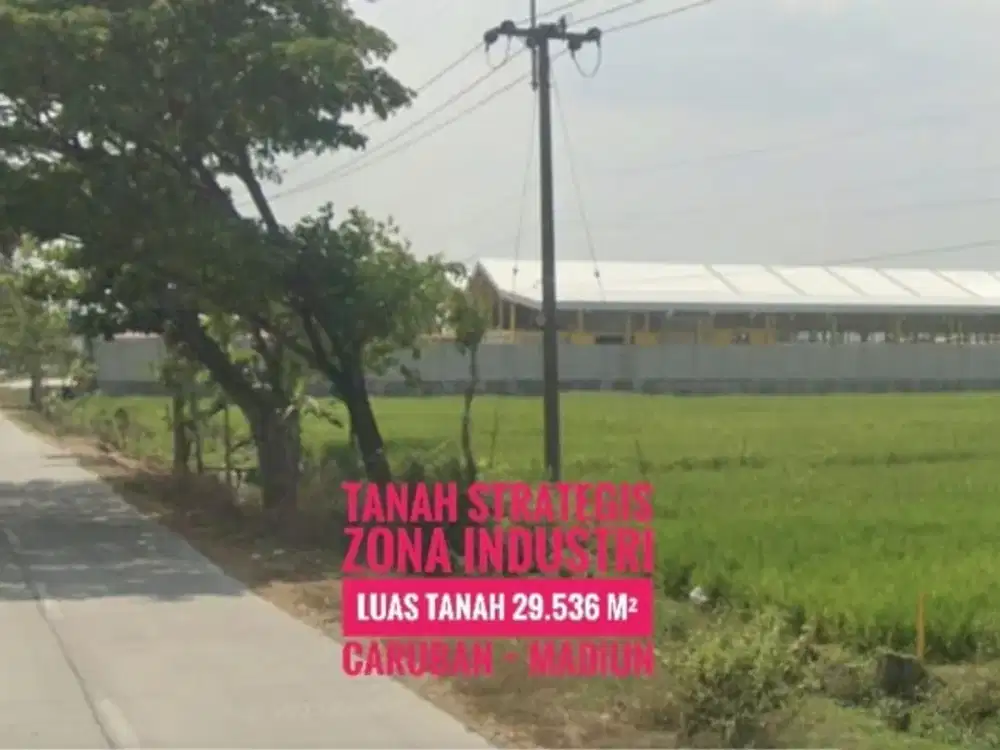 JUAL Tanah Ciamik LD 48 mtr, Kawasan Peruntukan Industri Caruban MADIUN