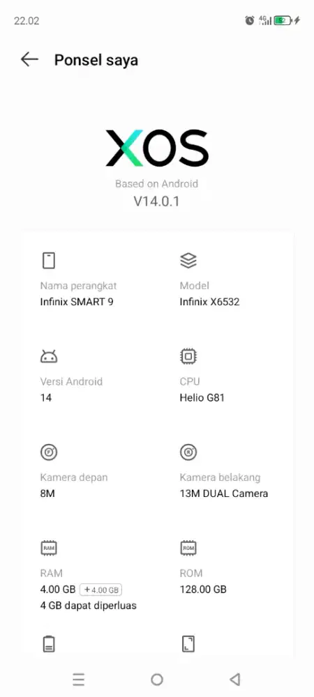 Infinix smart 9 ram 4+4/128