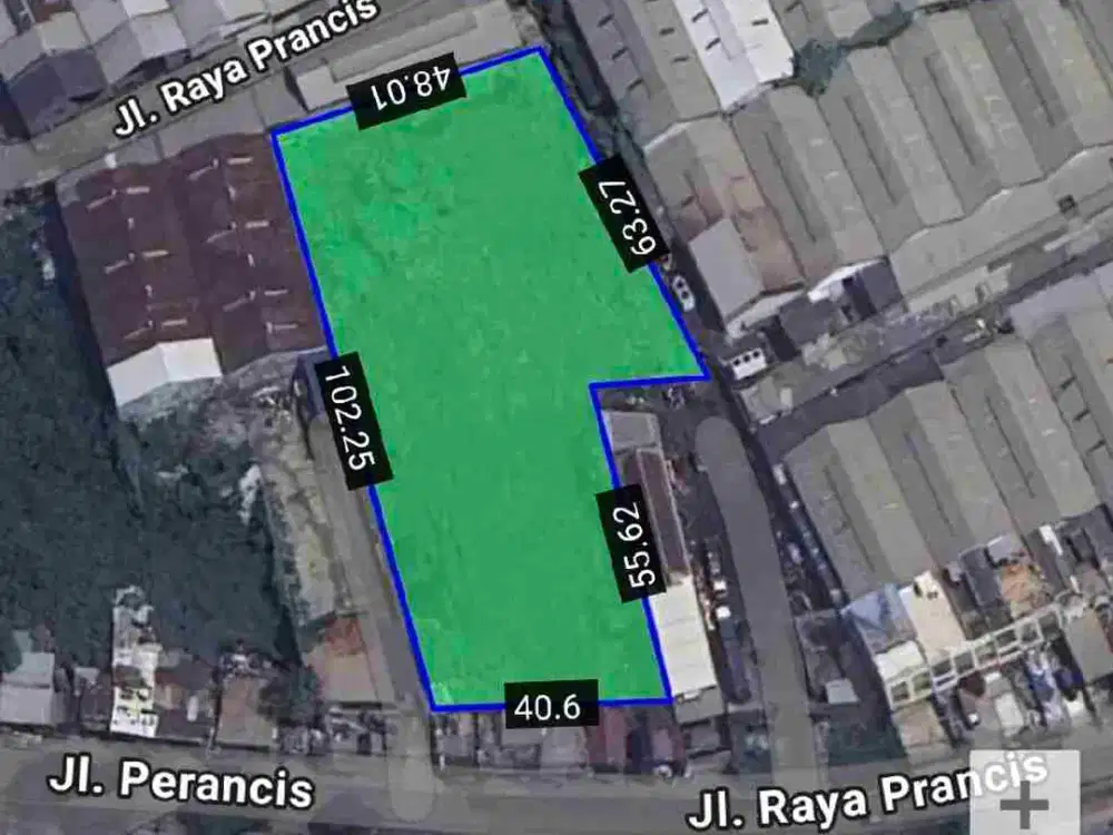 Dijual Lahan Zona Industri 5.167 m2 di Jalan Raya Perancis Dadap Benda Tangerang.