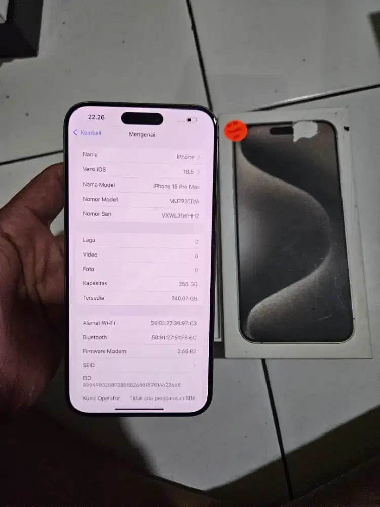 IPHONE 15 PROMAX 256GB IBOX FULLSHET