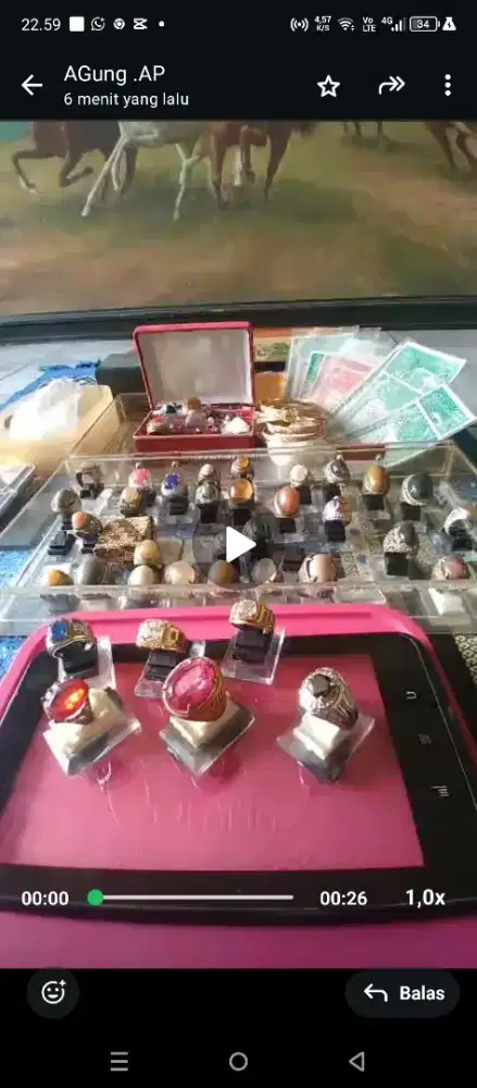 Batu cincin Rubi merah sudah diikat
