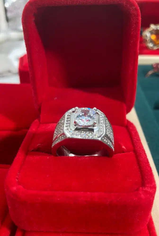 Cincin Pria Platinum silver 925%