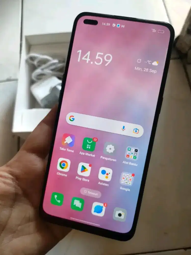 jual oppo reno 4f fullset mulus 8/128