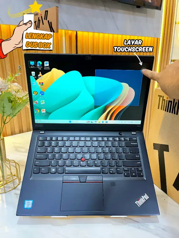 Lenovo ThinkPad T490s Intel Core i7 RAM 32 GB Layar TOUCHSCREEN