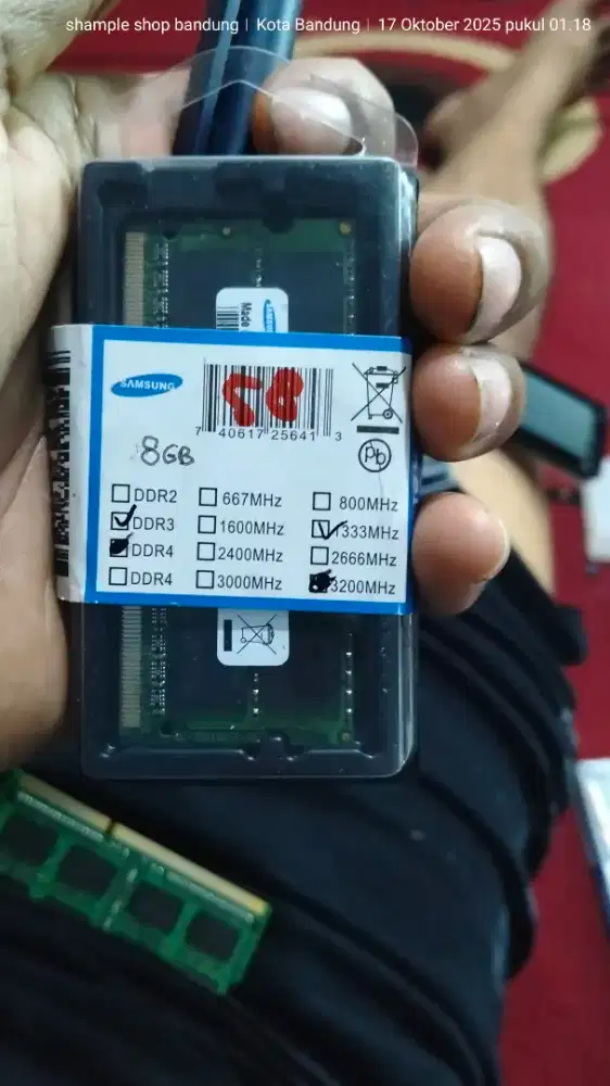 RAM LAPTOP SAMSUNG/NOTEBOOK DDR3 PC10600(1333mhz)/PC12800(1600mhz)