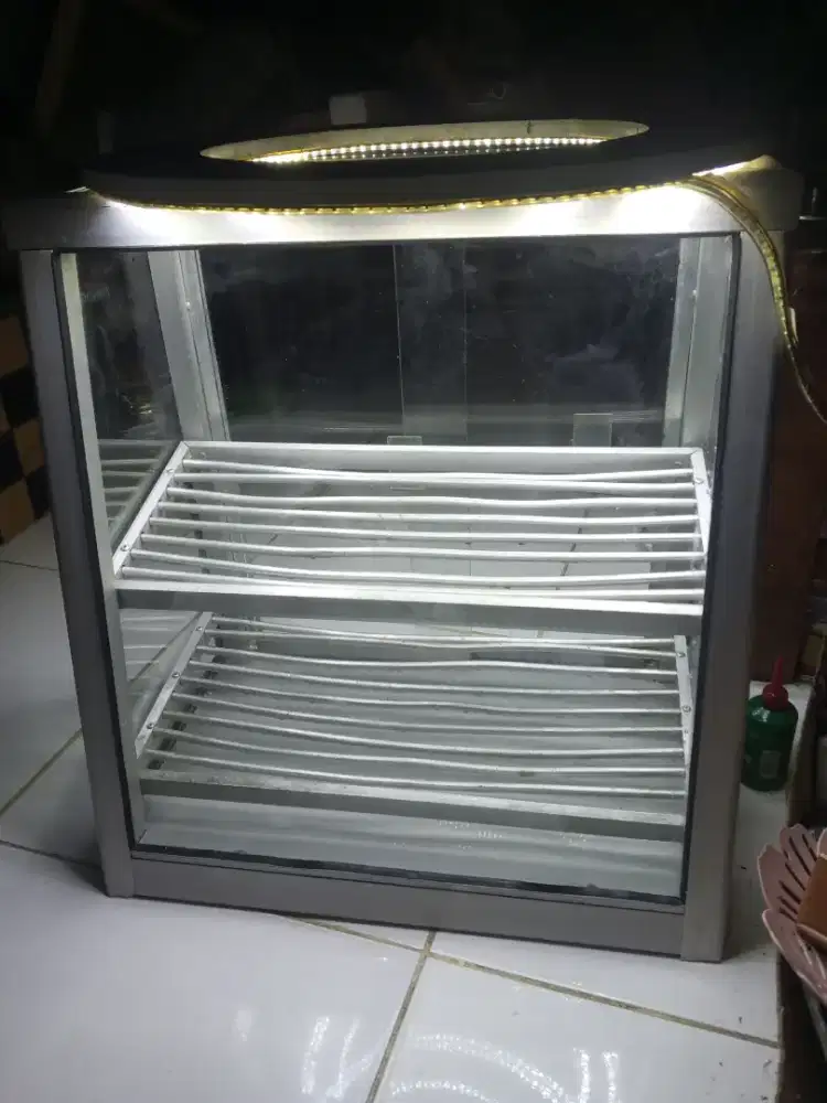 Etalase fried chicken 45x45x30 + lampu 200rb