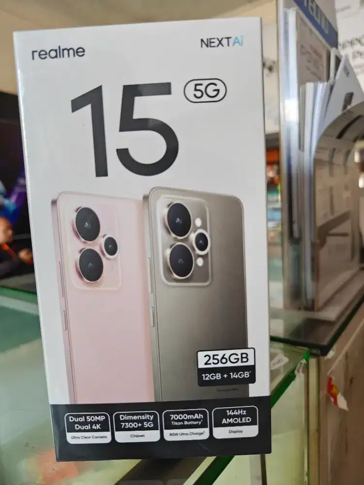 Realme 15 5G 12GB+14GB/256GB,Baru,Segel Box,Garansi Resmi,Original