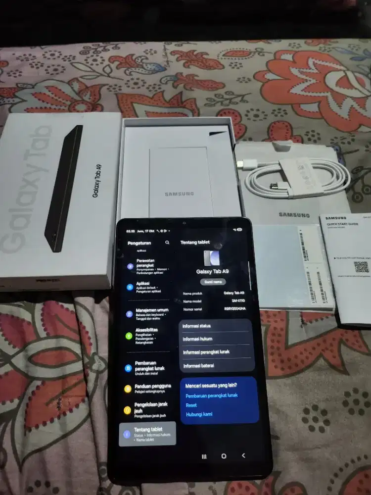 SAMSUNG TAB A9 4/64GB FULLSET ORI SEIN WIFI ONLY