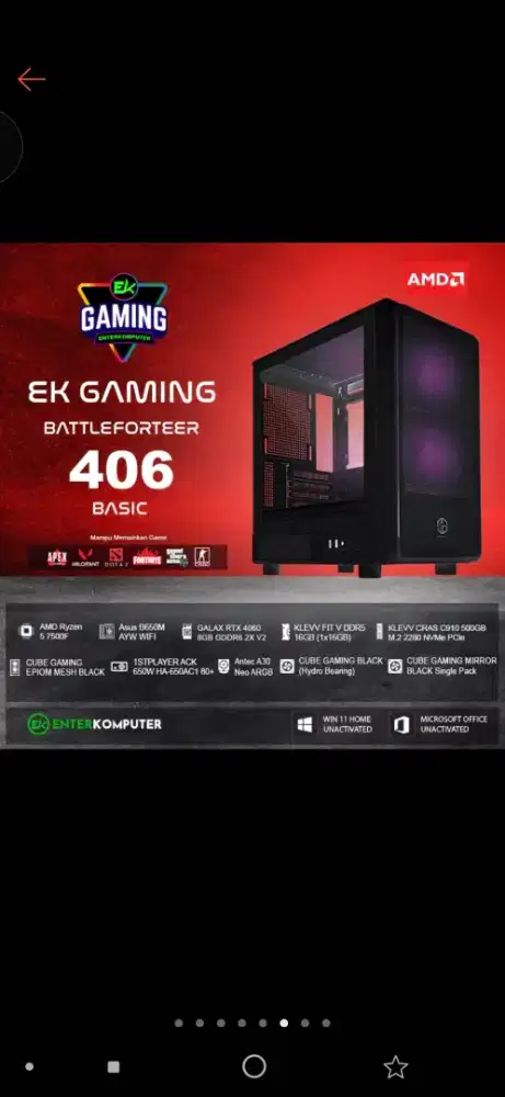 PC GAMING RAKITAN ENTER KOMPUTER