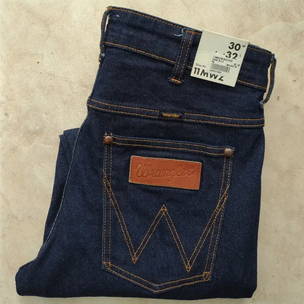 Wrangler 11MWZ Slim Fit Dark Blue Original no Celana Jeans Denim Levis