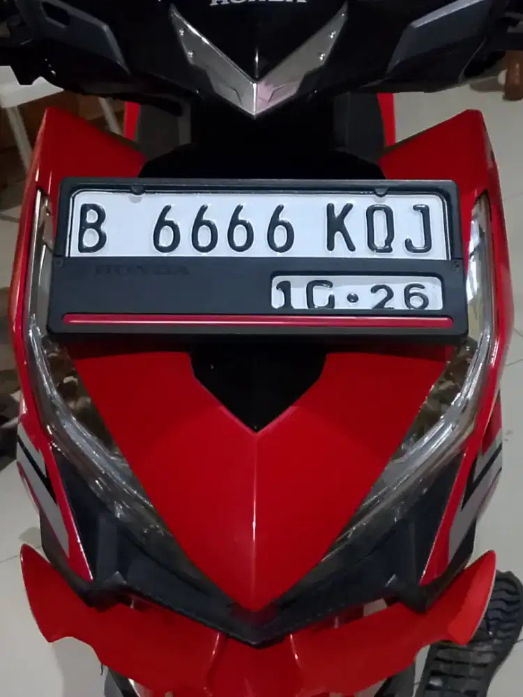 Honda Vario 2016 Merah Jual Santai Nopol Cantik Nomor Cantik B 6666
