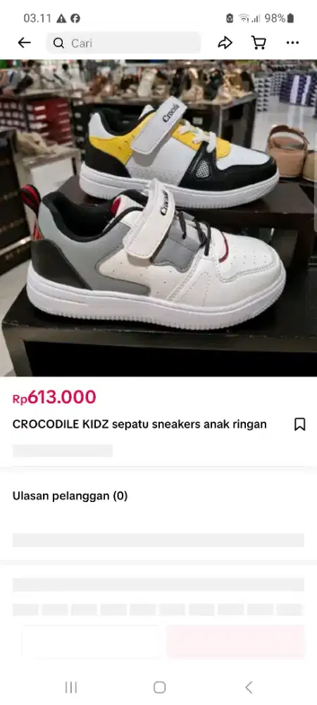 Sepatu crocodile anak2 harga baru 600 san