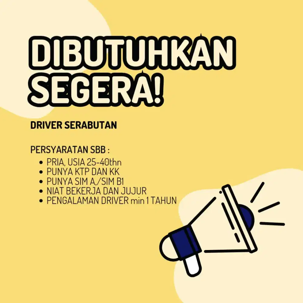 Dibutuhkan Driver